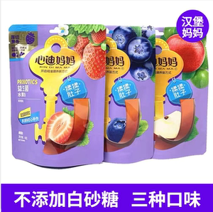 心迪妈妈益生菌水果条果肉条鲜果厚切条草莓蓝莓苹果儿童80g袋装