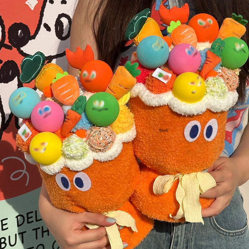 可爱胡萝卜玩偶花束成品