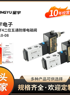 星宇/RFS原装正品4V210-08AC220VDC24V bIICT4二位五通防爆电磁阀