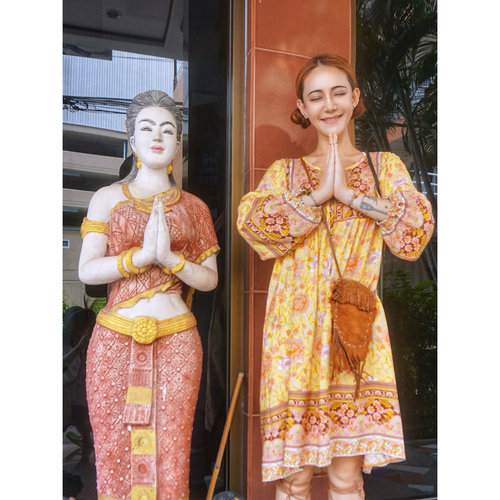 罗大娘民族风连衣裙人棉海边度假沙滩裙波西米亚宽松FP小众泰国夏