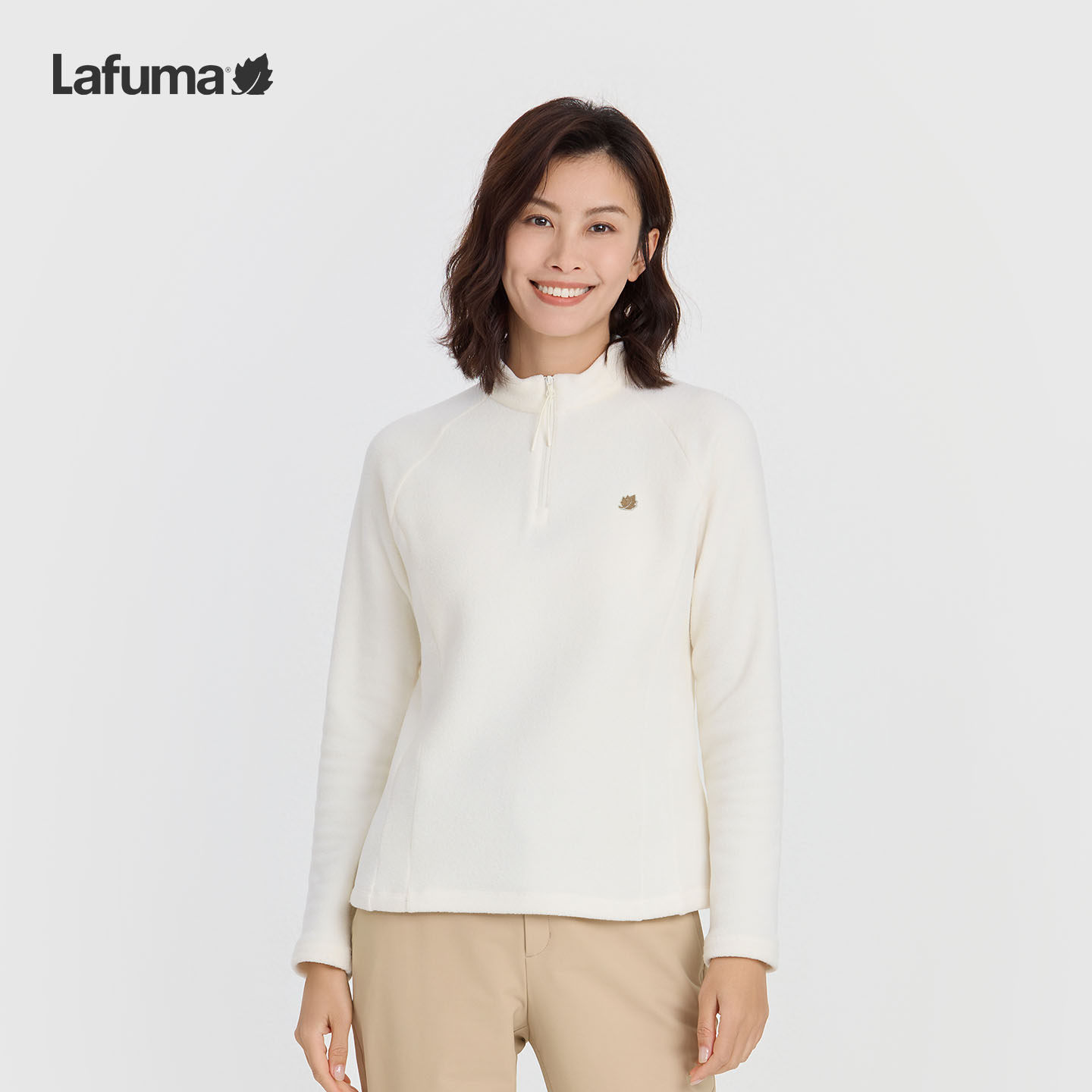 LAFUMA乐飞叶户外秋冬女士半拉链长袖T恤保暖抓绒休闲上衣,户外/登山/野营/旅行用品,户外休闲衣,淘宝优惠券,粉丝福利购,淘宝优惠卷