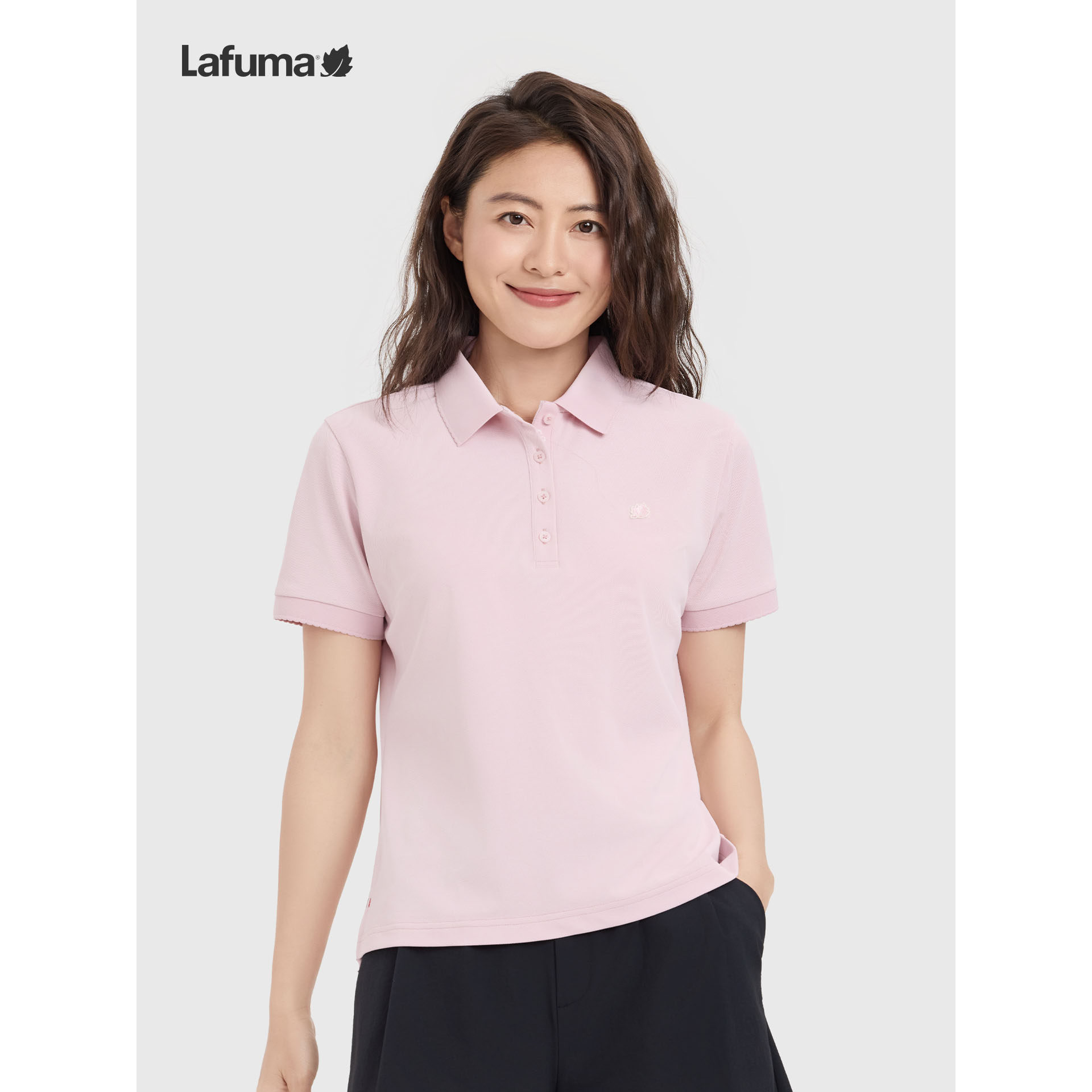 乐飞叶户外速干短袖polo衫女