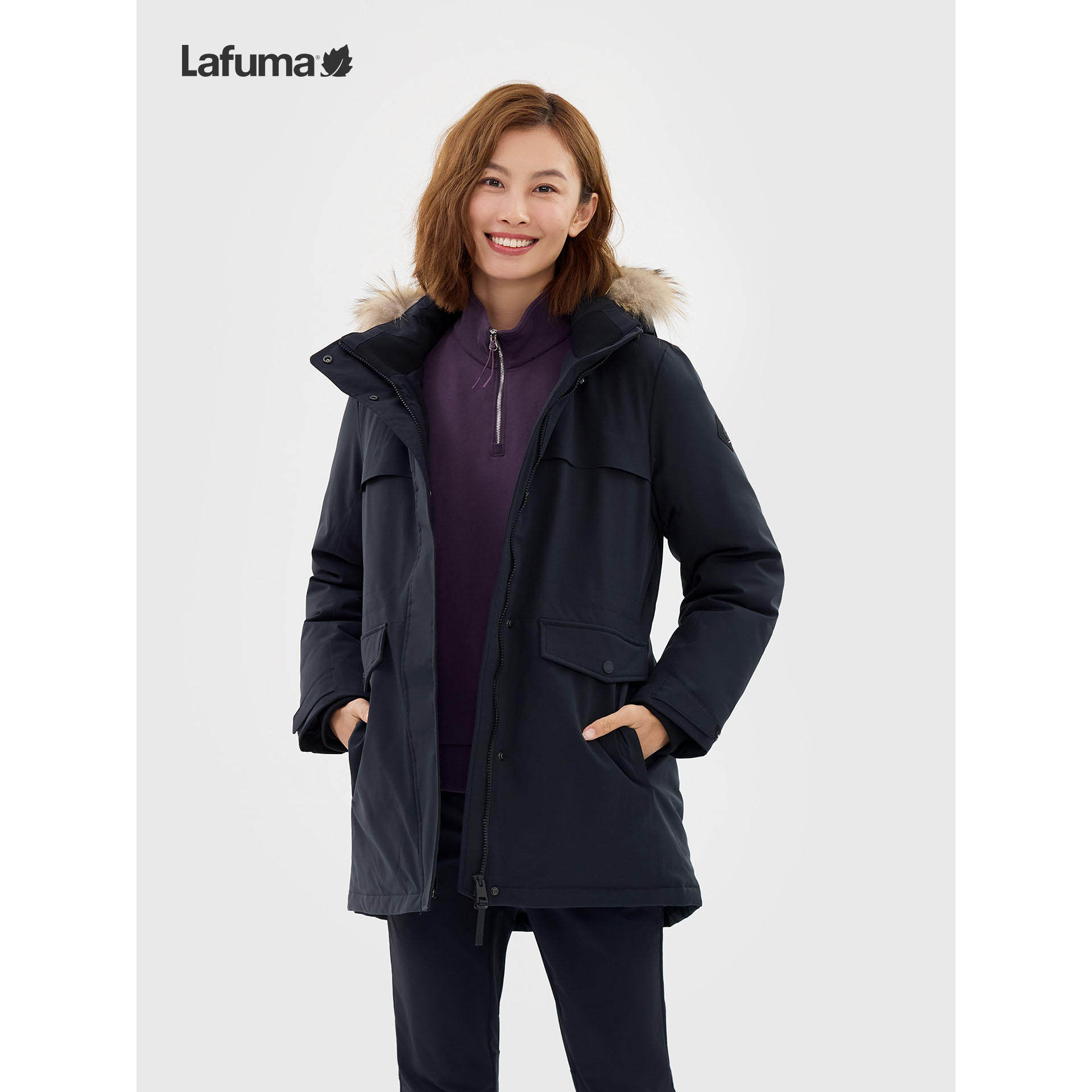 乐飞叶户外防泼水加厚羽绒服
