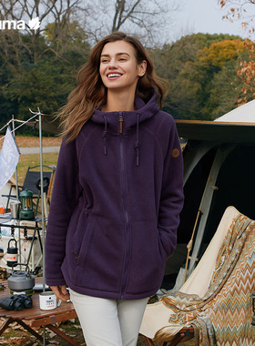 LAFUMA乐飞叶户外秋冬加厚保暖抓绒衣女士仿羊羔绒外套LFJA4CR64