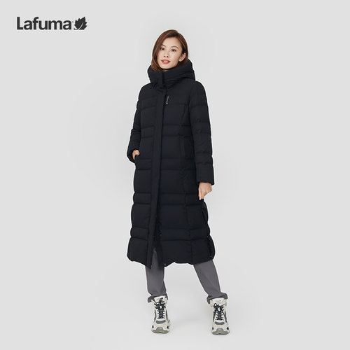 乐飞叶长款防泼水女鹅绒羽绒服