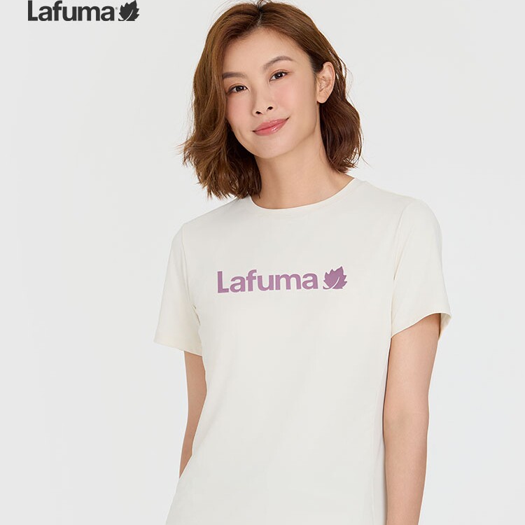 LAFUMA乐飞叶户外夏季百搭凉感运动大logo圆领短袖吸湿速干T恤女