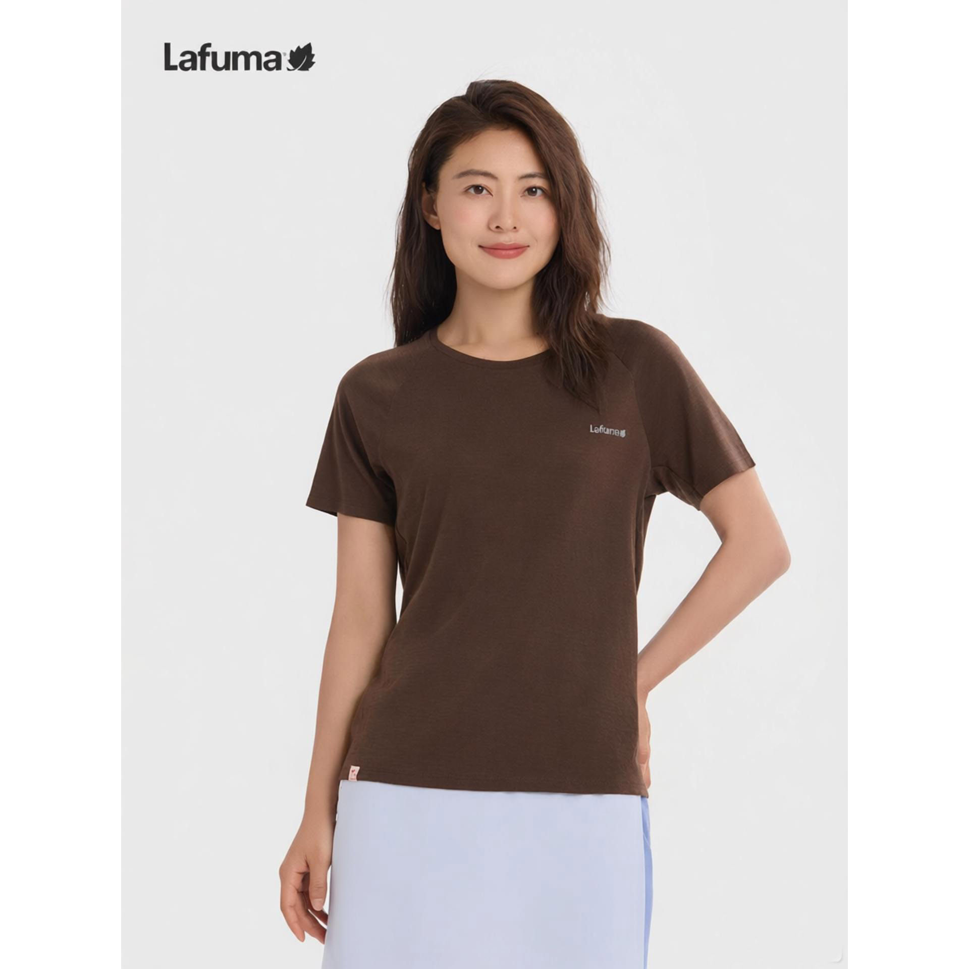 乐飞叶女户外羊毛短袖T恤夏季
