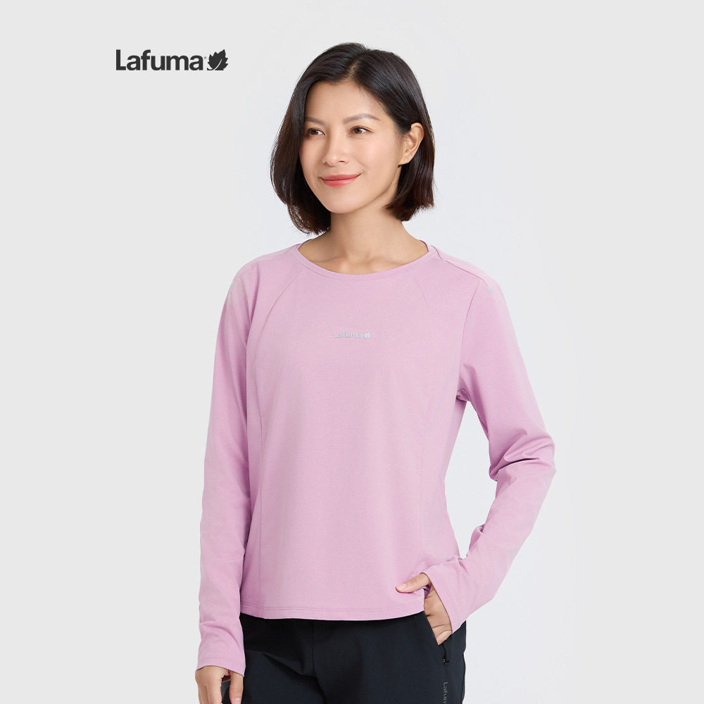 LAFUMA乐飞叶户外春季吸湿速干长袖T恤女士户外休闲运动圆领上衣