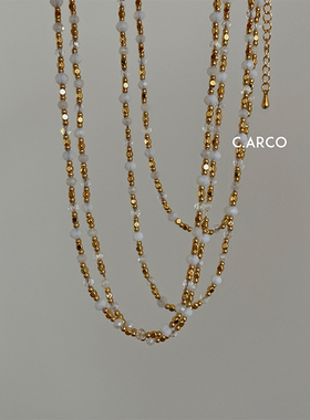 简约小众设计串珠项链法式高级感时髦气质百搭ins叠戴短款锁骨链