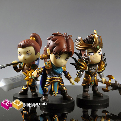 LOL英雄联盟草丛三基友盖伦赵信皇子EZ赏金安妮公仔手办模型摆件