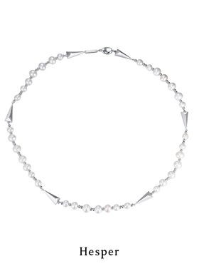 HESPER 矛盾系列 抽象剑刃天然淡水珍珠高级感纯银项链 原创设计