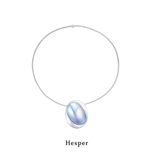 HESPER 设计师品牌 厅系列海水蓝马贝925纯银吊坠项圈小众时髦