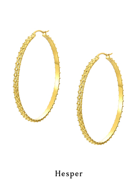 HESPER 厅系列绗缝设计柔软包裹感925纯银圈圈耳环 设计师品牌