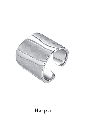 HESPER 丛生系列 「斑马」手工纹理纯银开口戒指独立设计