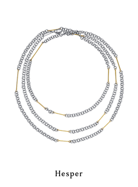 HESPER 丛生系列 双环流苏超长款多戴纯银项链独立设计