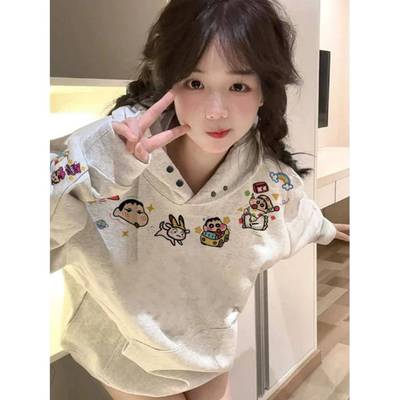 黎帮主的风格店重工刺绣连帽卫衣女2025春秋新款宽松加绒加厚上衣