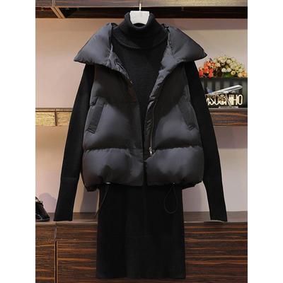 黑色短款羽绒马甲女款秋冬外穿背心2025新款90白鸭绒坎肩马夹外套