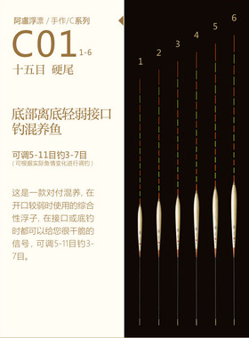 一良致钓阿卢C01加长芦苇浮漂底部离底轻弱接口竞技黑坑高灵敏