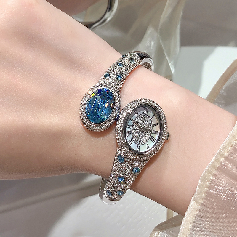 玛丽莎正品奢华满钻女士手表时尚名媛手镯式女表轻奢高级感礼物