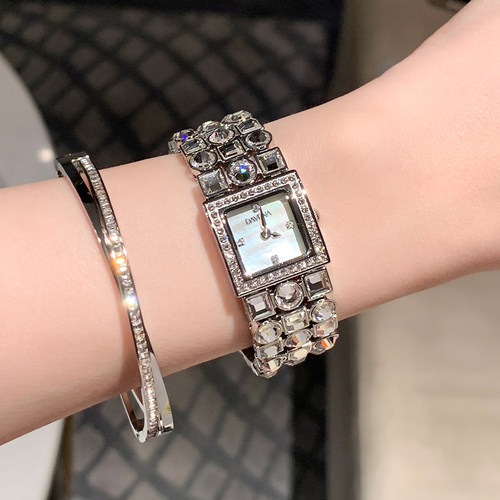 生日礼物davena女士手表小方糖