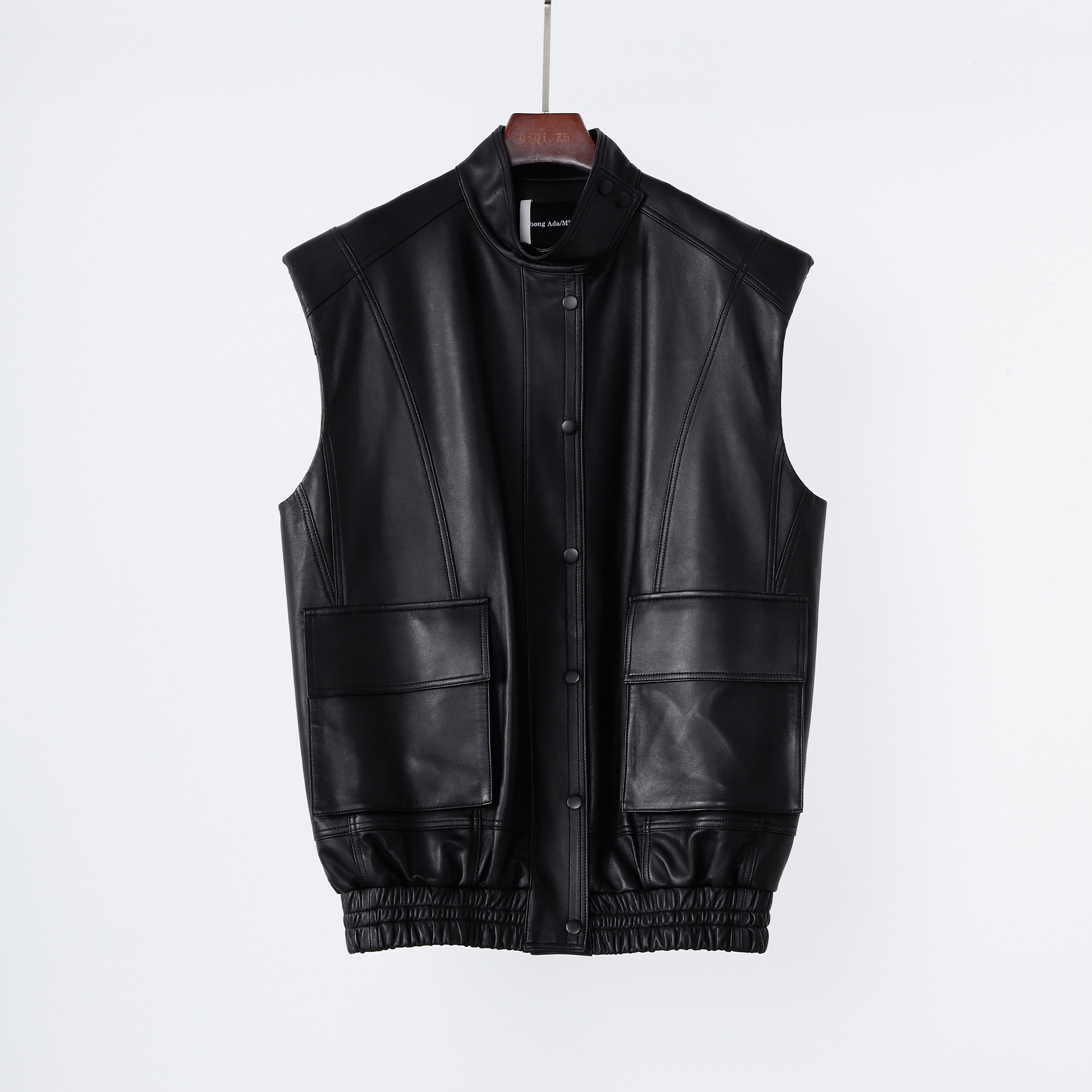 时髦叠穿 头层绵羊皮 真皮工装风大口袋无袖马甲 休闲皮衣外套,女装/女士精品,马夹,淘宝优惠券,粉丝福利购,淘宝优惠卷