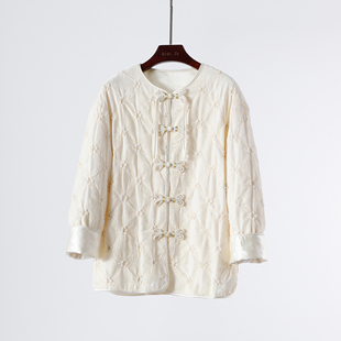 立体扎花 温婉精致改良新中式盘扣丝绒国风外套