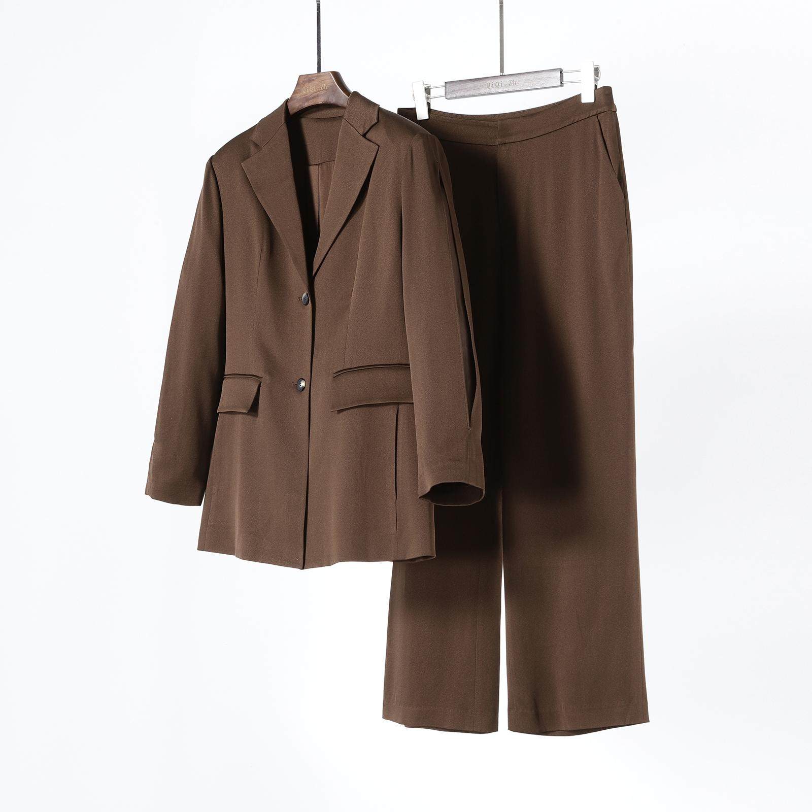 桑蚕丝通勤套装 重磅真丝变幻缎廓形西装外套 高腰长裤,女装/女士精品,时尚套装,淘宝优惠券,粉丝福利购,淘宝优惠卷