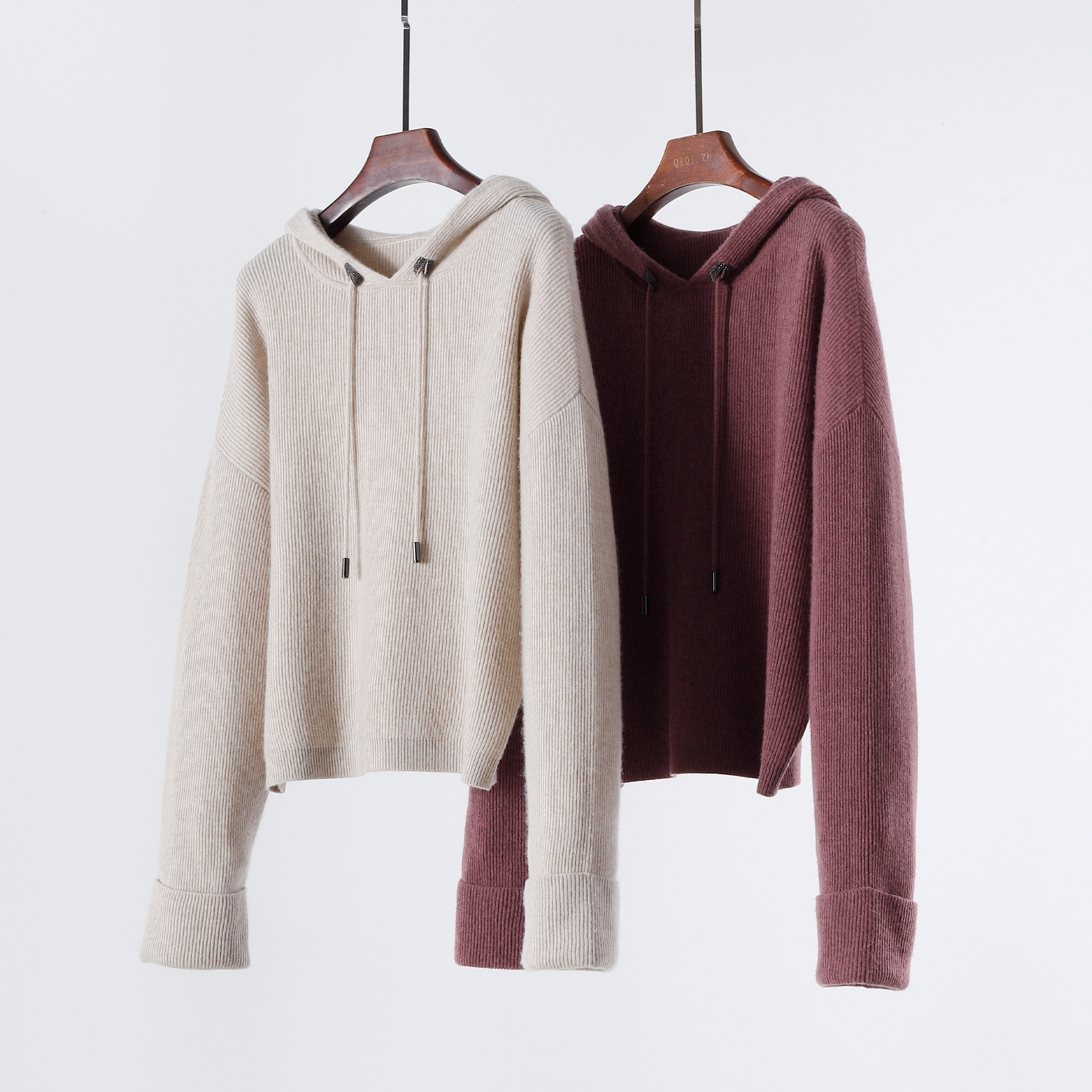 重磅山羊绒 康赛妮纱线慵懒连帽羊绒衫女套头针织衫百搭毛衣,女装/女士精品,羊绒衫,淘宝优惠券,粉丝福利购,淘宝优惠卷