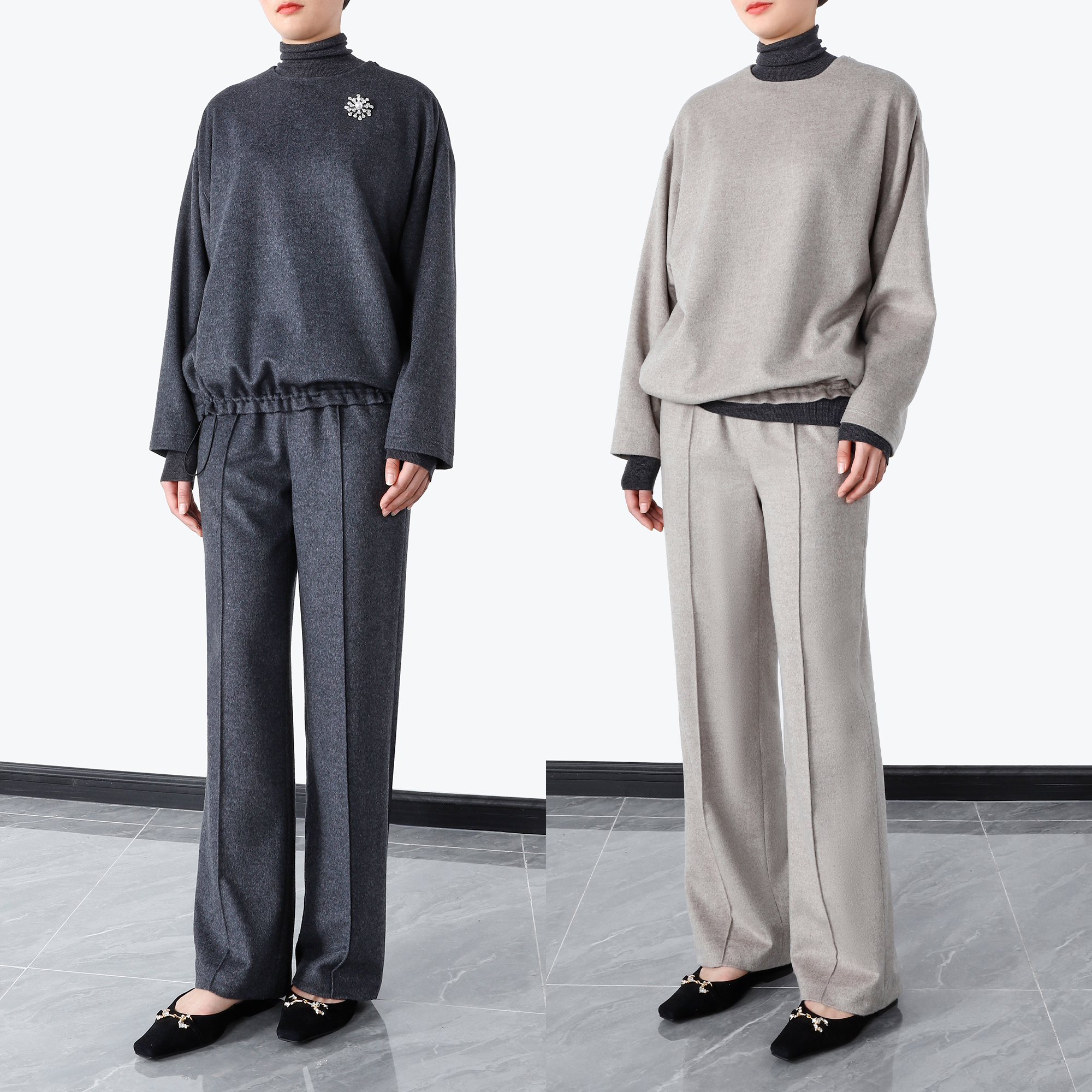 马甲廓形卫衣休闲西装裤套装