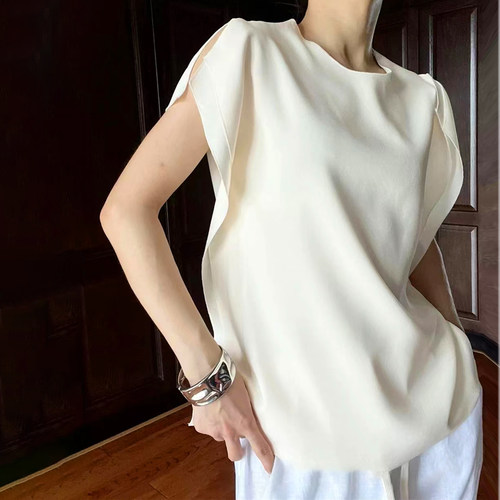 双层重磅真丝桑蚕丝上衣飞飞袖