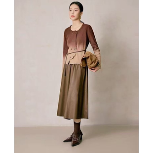 半身裙两件套套裙PML 渐变美拉德色系针织衫 T372 春秋新款