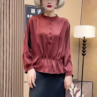 小衫 X706 简约收腰显瘦百搭长袖 时尚 春秋款