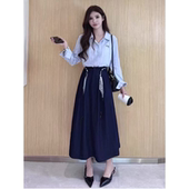 洋气减龄显瘦休闲气质衬衫 9826 时尚 新款 半身裙两件套裙 春秋季