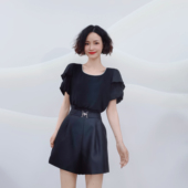 显高显瘦显气质轻奢短裤 6105 春夏百搭高腰阔腿短裤