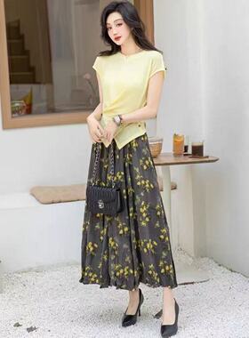 T503 夏季新款时尚气质减龄显瘦撞色两件套套裙MAN