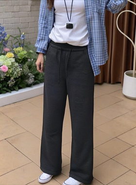 8198  秋冬款新款时尚加绒高腰显瘦百搭休闲直筒裤YDY