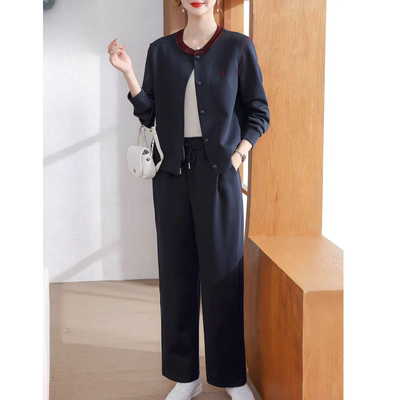 T366 春秋款时尚休闲撞色上衣直筒裤两件套套裤MAN