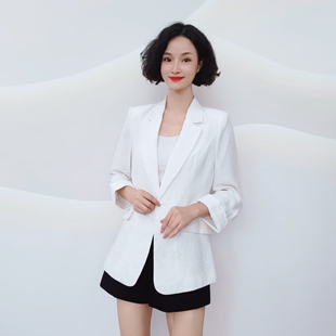 W519 春季款时尚气质百搭通勤修身薄款西装外套