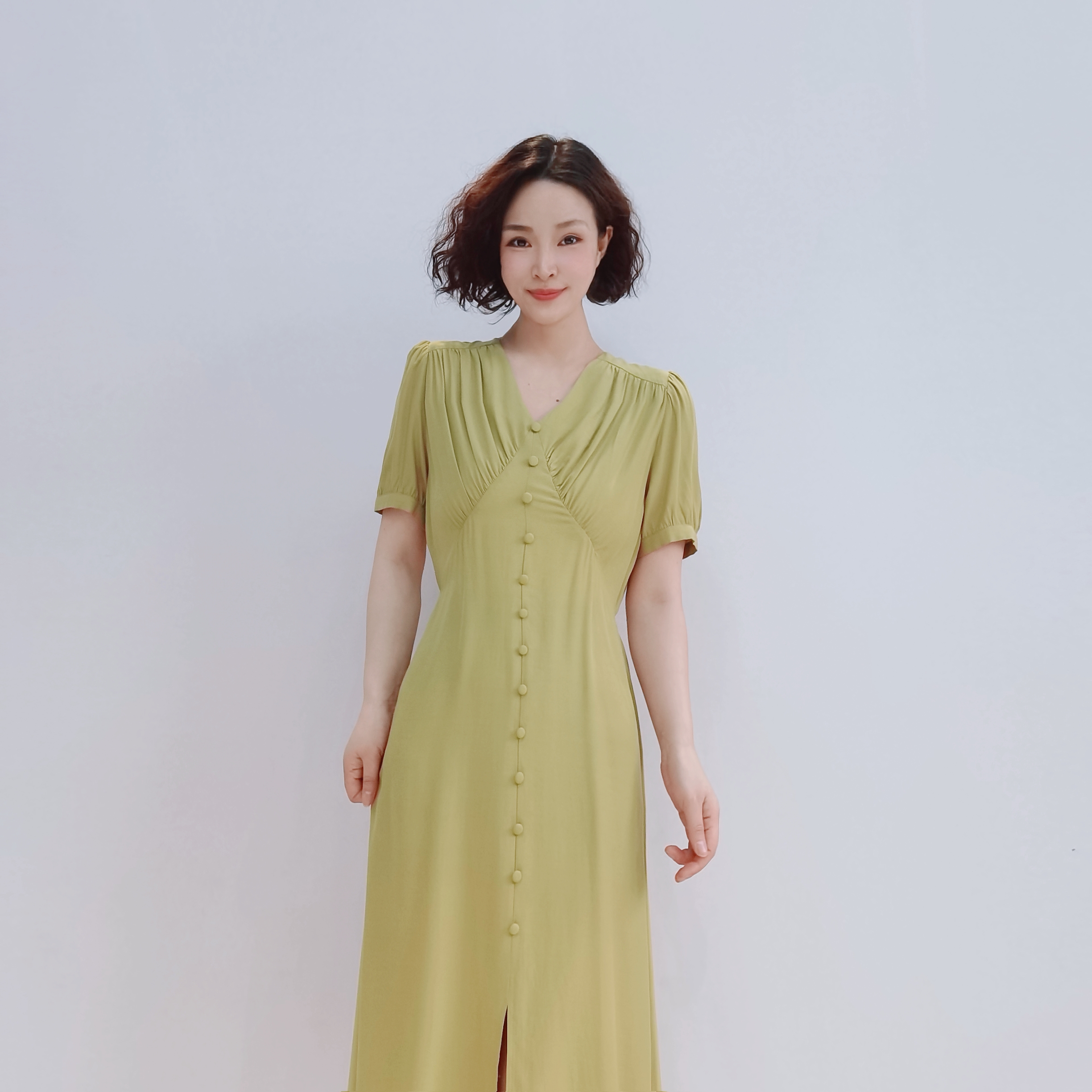 3183 夏季新款气质修身显高V领连衣裙PML