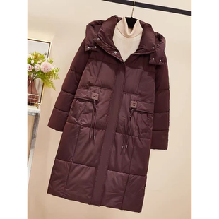 洋气气质保暖连帽中长款 时尚 鹅绒服LY 冬季 D313