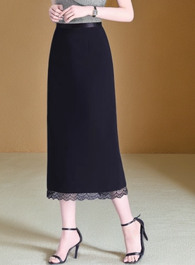 B112 春夏新款简约高端气质款蕾丝边半身裙JR