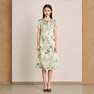 L088 夏季新中式改良版显瘦舒适感长款连衣裙