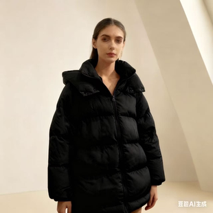 6032 冬季新款宽松休闲加厚保暖连帽百搭棉服