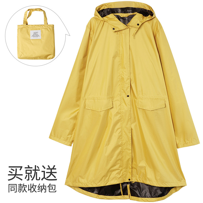 雨衣长款黑胶涂层防晒防水防雨户外徒步旅行登山成人男女纯色雨披