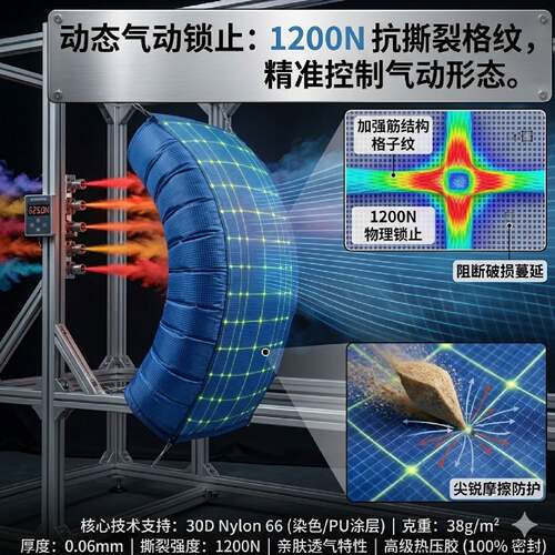 尼龙格子布防水轻薄结实降落伞布