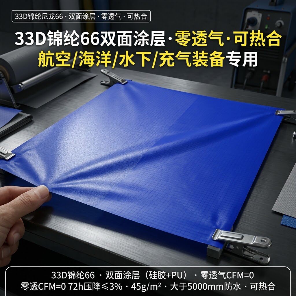 尼龙66航空级33D硅胶PU滑翔伞布防水耐磨抗撕裂降落伞风筝耐腐蚀