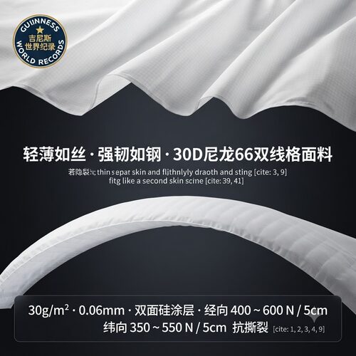 零透气0-5CFM30D尼龙66双线格