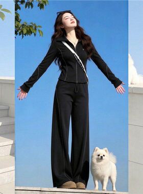 深圳南油2026超火穿搭一整套洋气卫衣休闲运动服两件套装裤春秋女