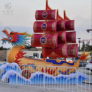 巡游彩船元宵节彩车国庆游园花车大号巨型春节灯会民俗花灯定制