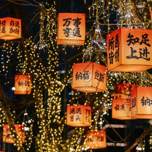 春节新年商业街亮化花灯春节发光挂件过年户外防水古风树挂灯笼